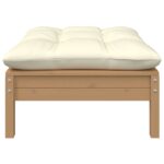 Canapé 2 places de jardin et coussins crème bois de pin solide – Image 2