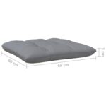 Salon de jardin 3 pcs avec coussins gris Bois de pin massif – Image 10