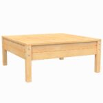 Salon de jardin 3 pcs avec coussins crème Bois de pin massif – Image 3