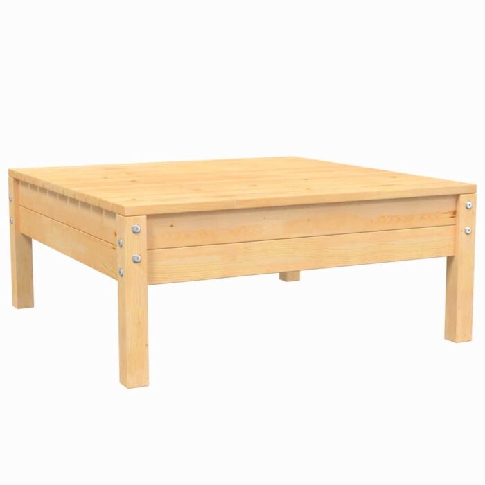 Salon de jardin 3 pcs avec coussins crème Bois de pin massif – Image 3