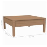 Salon de jardin 3 pcs avec coussins crème bois de pin massif – Image 9