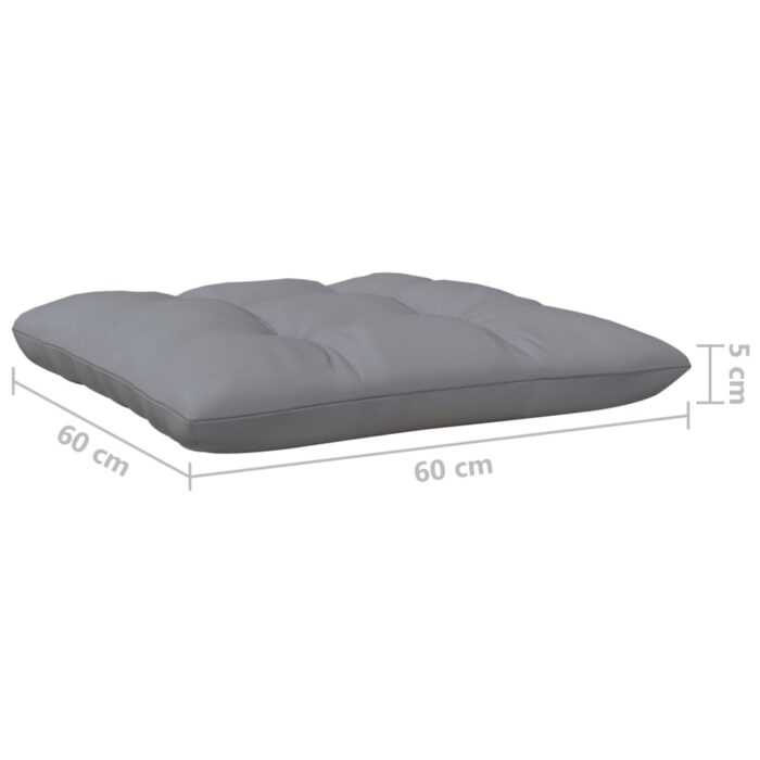 Salon de jardin 3 pcs avec coussins gris Bois de pin massif – Image 10