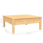 Salon de jardin 3 pcs avec coussins crème Bois de pin massif – Image 9