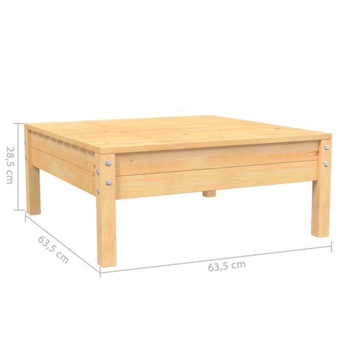 Salon de jardin 3 pcs avec coussins crème Bois de pin massif – Image 9