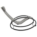 Chaise longue avec oreiller Acier et textilène Gris – Image 2