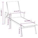 Chaise longue acier et tissu textilène crème – Image 7