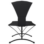 Lit de repos d'extérieur avec auvent Noir Acier et tissu Oxford – Image 2