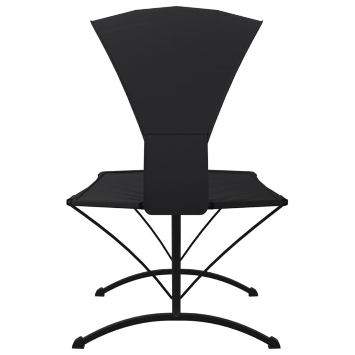 Lit de repos d'extérieur avec auvent Noir Acier et tissu Oxford – Image 2