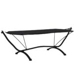 Lit de repos d'extérieur avec auvent Noir Acier et tissu Oxford – Image 3