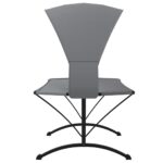 Lit de repos d'extérieur avec auvent Gris Acier et tissu Oxford – Image 2