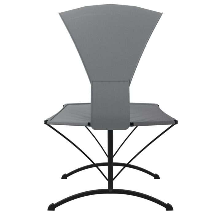 Lit de repos d'extérieur avec auvent Gris Acier et tissu Oxford – Image 2