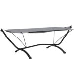 Lit de repos d'extérieur avec auvent Gris Acier et tissu Oxford – Image 3