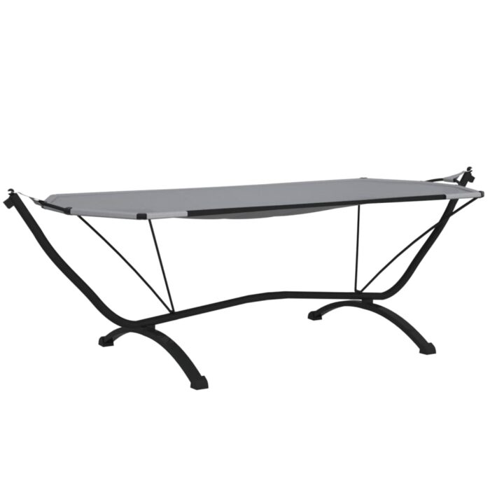 Lit de repos d'extérieur avec auvent Gris Acier et tissu Oxford – Image 3