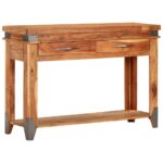 Table console 110x34x74 cm Bois d'acacia massif – Image 11