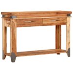 Table console 110x34x74 cm Bois d'acacia massif – Image 9