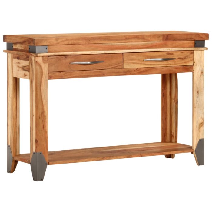 Table console 110x34x74 cm Bois d'acacia massif – Image 9