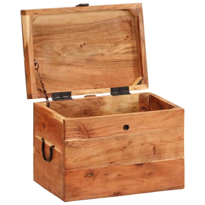 Boîte de rangement 39x28x31 cm Bois massif d'acacia – Image 2