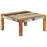 Table basse 80x80x40 cm Bois de récupération massif – Image 10