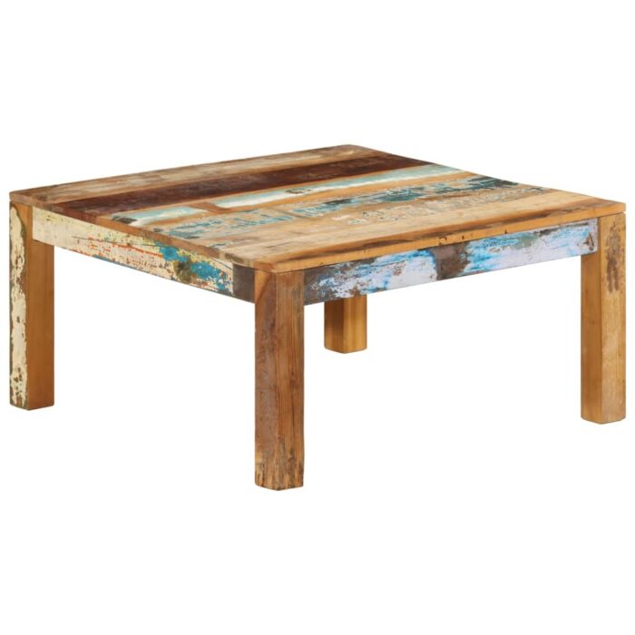 Table basse 80x80x40 cm Bois de récupération massif – Image 10