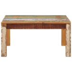 Table basse 80x80x40 cm Bois de récupération massif – Image 3