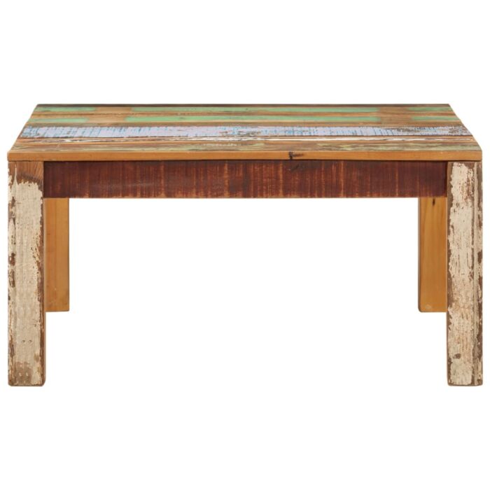 Table basse 80x80x40 cm Bois de récupération massif – Image 3