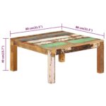 Table basse 80x80x40 cm Bois de récupération massif – Image 6