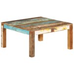 Table basse 80x80x40 cm Bois de récupération massif – Image 8
