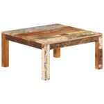 Table basse 80x80x40 cm Bois de récupération massif – Image 9