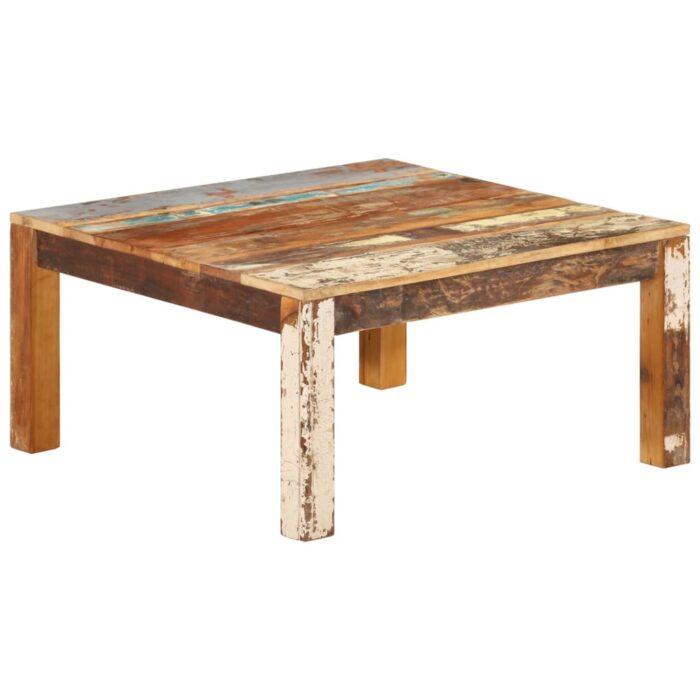 Table basse 80x80x40 cm Bois de récupération massif – Image 9