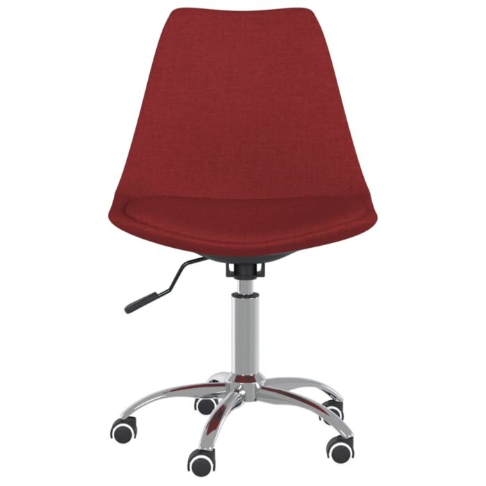 Chaises pivotantes à manger lot de 2 Rouge bordeaux Tissu – Image 2