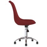 Chaises pivotantes à manger lot de 2 Rouge bordeaux Tissu – Image 3