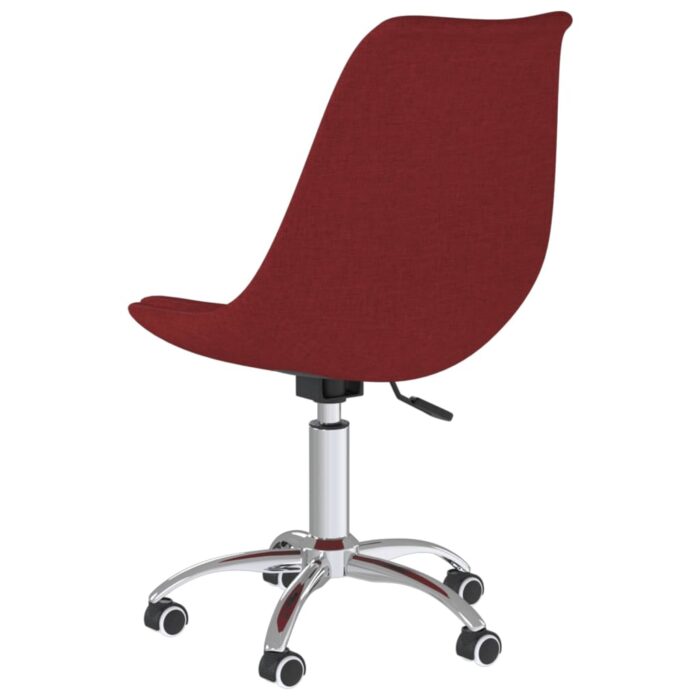 Chaises pivotantes à manger lot de 2 Rouge bordeaux Tissu – Image 4