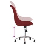 Chaises pivotantes à manger lot de 2 Rouge bordeaux Tissu – Image 5