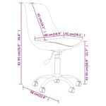 Chaises pivotantes à manger lot de 2 Rouge bordeaux Tissu – Image 7