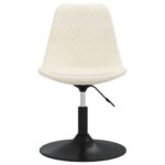 Chaises à manger pivotantes lot de 4 Crème Velours – Image 2