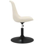 Chaises à manger pivotantes lot de 4 Crème Velours – Image 3