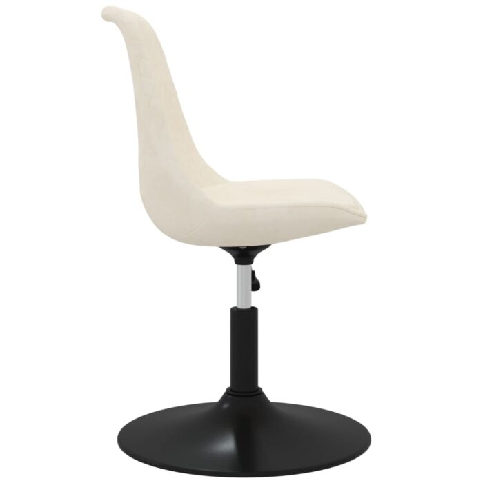 Chaises à manger pivotantes lot de 4 Crème Velours – Image 3