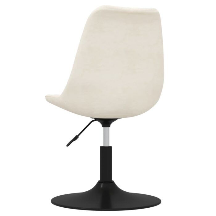 Chaises à manger pivotantes lot de 4 Crème Velours – Image 4