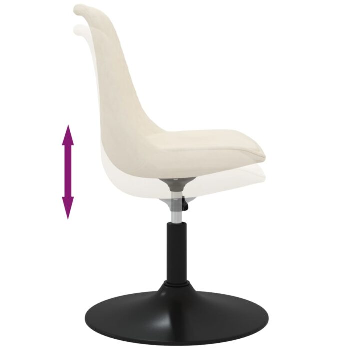 Chaises à manger pivotantes lot de 4 Crème Velours – Image 5