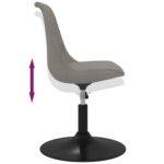 Chaises à manger pivotantes lot de 4 Gris clair Velours – Image 5