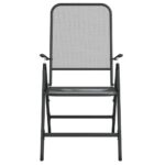 Chaises pliables jardin lot de 2 Maille métallique Anthracite – Image 2