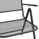 Chaises pliables jardin lot de 2 Maille métallique Anthracite – Image 6
