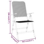 Chaises pliables jardin lot de 2 Maille métallique Anthracite – Image 7