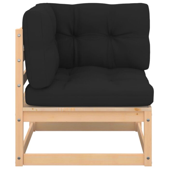 Salon de jardin 3 pcs avec coussins Bois de pin massif – Image 2