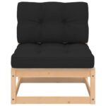 Salon de jardin 3 pcs avec coussins Bois de pin massif – Image 4