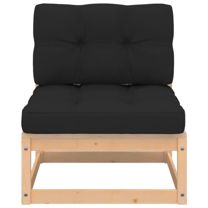 Salon de jardin 3 pcs avec coussins Bois de pin massif – Image 4