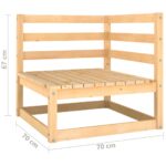 Salon de jardin 3 pcs avec coussins Bois de pin massif – Image 7