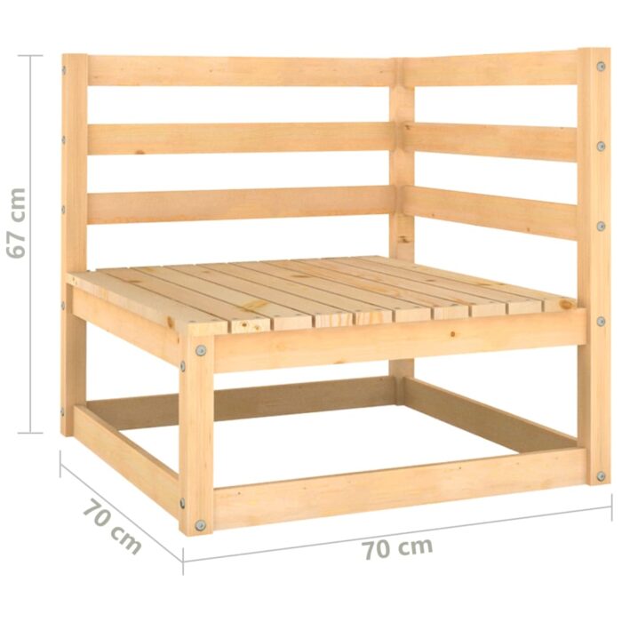 Salon de jardin 3 pcs avec coussins Bois de pin massif – Image 7