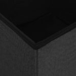 Tabouret de rangement pliable Noir Faux lin – Image 4