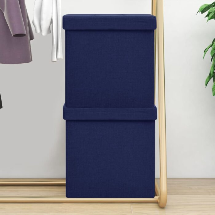VXL8720286697054_m_en_hd_1.jpg Tabourets de rangement pliables lot de 2 bleu faux lin – Image 1